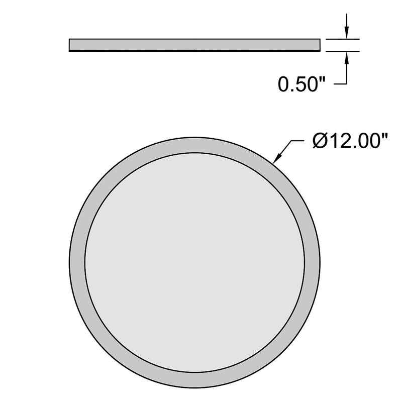 Access Lighting ModPLUS - 12" Round LED Flush Mount - Brushed Steel Finish - White Acrylic - 12W