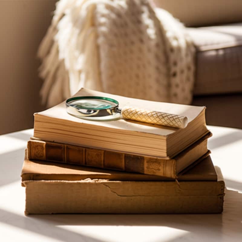 Resin Metal Decorative Object Magnifying Glass Home Decor - 1" Ivory - 4" x 9" x 0.75"