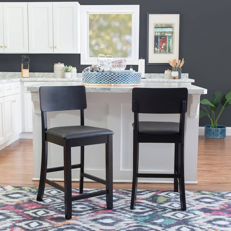 Linon Aldersey Black Stationary Counter Stool
