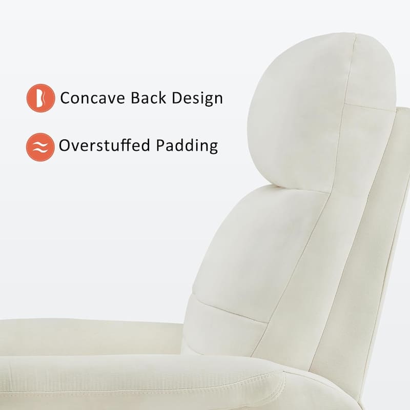 MCombo Modern Fabric Power Recliner, Electric Swivel Glider Rocker Recliner Chair for Nursery with USB Ports, Side Pockets 7763
