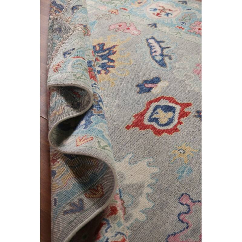 Grey Oushak Oriental Area Rug Handmade Bedroom Wool Carpet - 8'0"x 10'0"