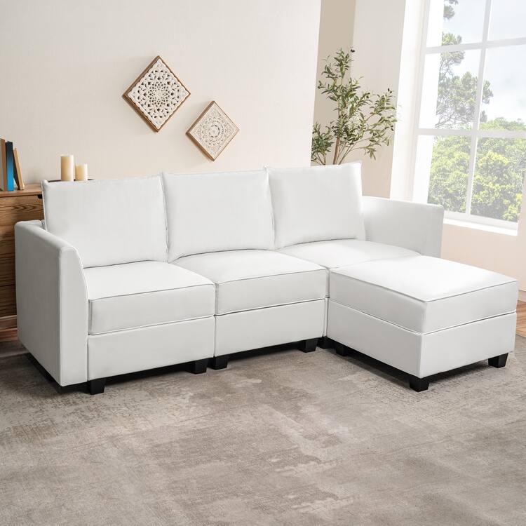 Modern L-Shaped DIY Convertible Modular Sectional Sofa Collection