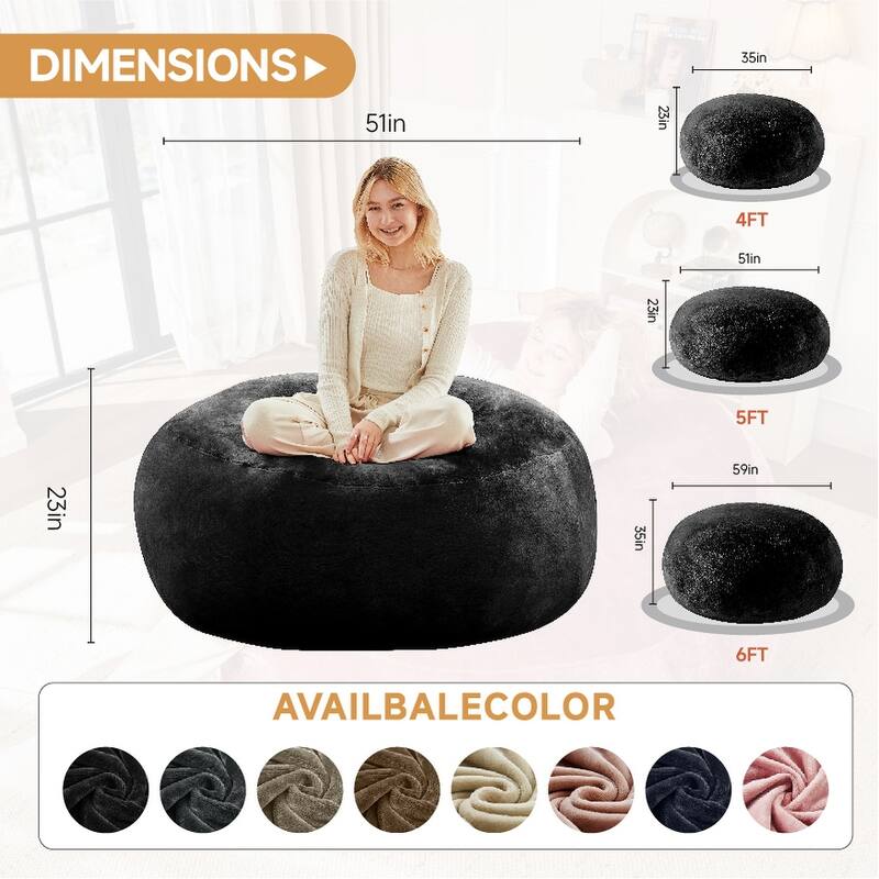4FT bean bag chair memory foam filling adult and teen bean bag chair