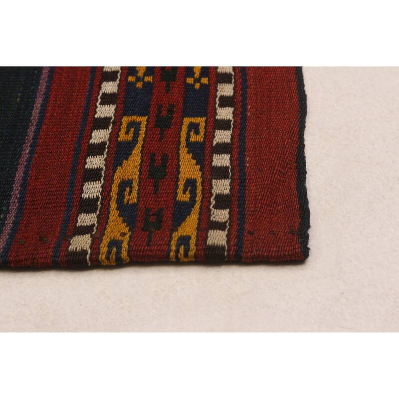 ECARPETGALLERY Flat-Weave Boho Red Wool Kilim - 6'7 x 10'2