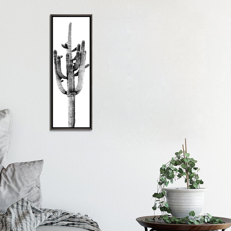 iCanvas "Black & White Saguaro Cactus II" by Mia Jensen Framed