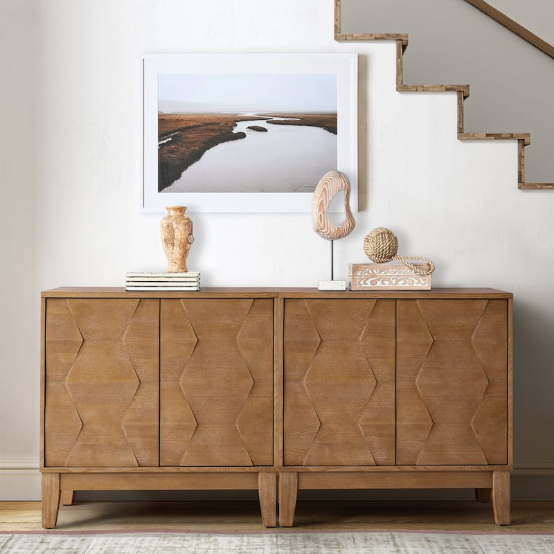 Martina Modern 2-door Ample Storage Cabinet With Adjustable Shelves Set Of 2 By HULALA HOME - Seadrift