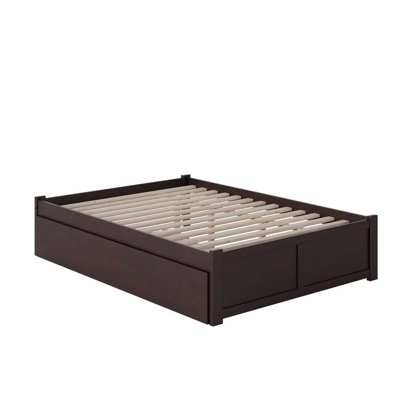 Concord Full Platform Bed with Twin Trundle in Espresso