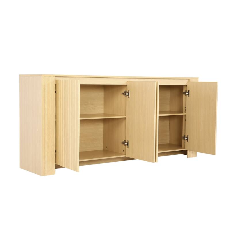 Symmetrical Flush Four-door Wood Sideboard Cabinet