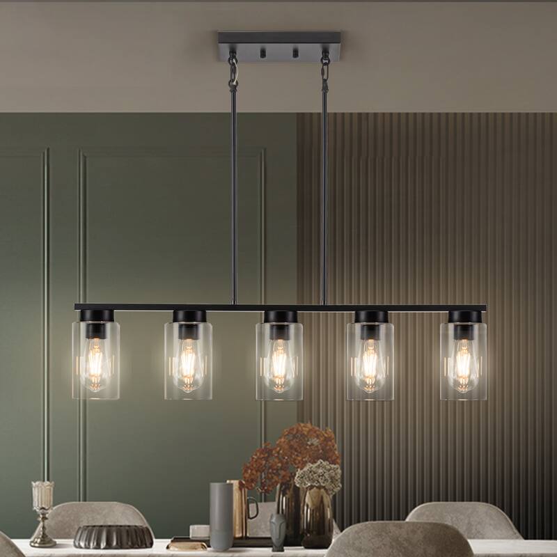 5-Light Linear Chandelier Kitchen Island Lighting Dining Room Light