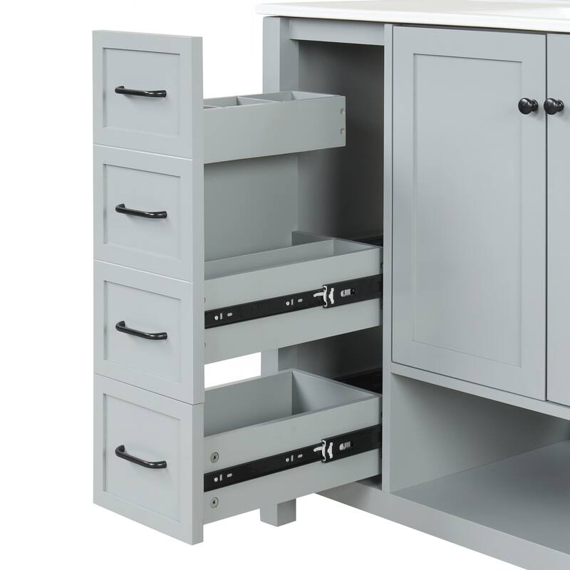 Sophisticated Bathroom Vanity with Multiple Storage Options and Durable Construction
