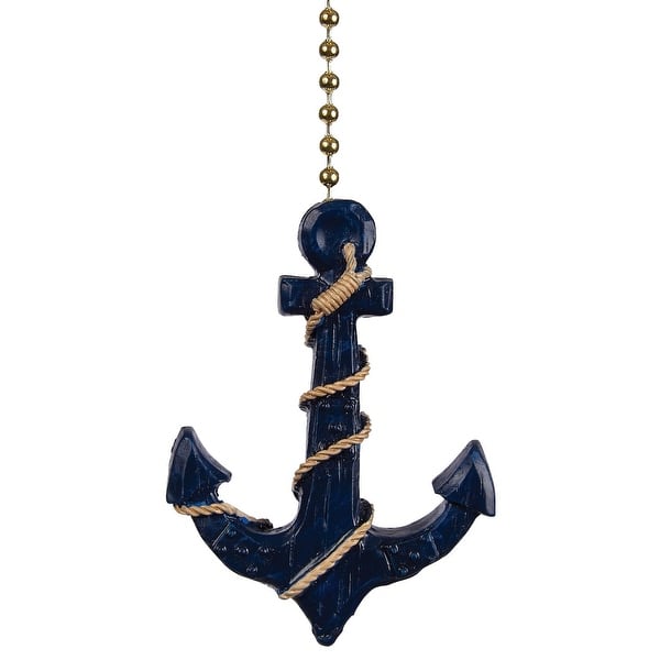 Navy Blue Anchor Ceiling Fan Light Dimensional Pull Resin - Bed Bath ...