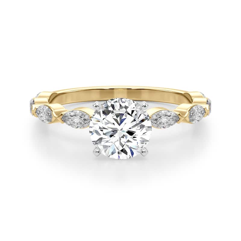 Auriya 14k Yellow Gold Lab Grown Round Diamond Engagement Ring 0.50 to 5.00 ct. tw. (F-G VS)