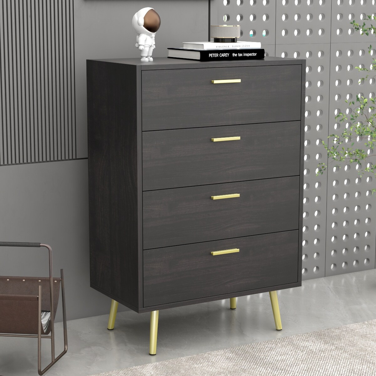 Office Accent Cabinet 4-Drawers Storage Chest Bedroom Nightstand