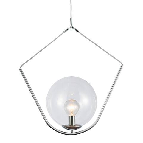 1 Light Incandescent Pendant Polished Chrome