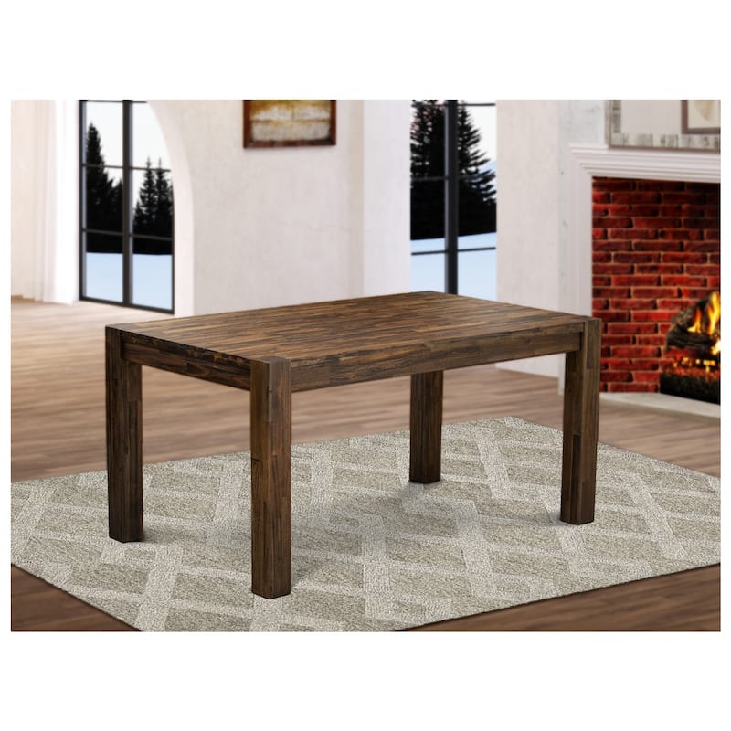 Rectangular Dining Table - Wood Table with Wooden Legs - Distressed Finish - Dinette Table for Kitchen or Dining Room - 60