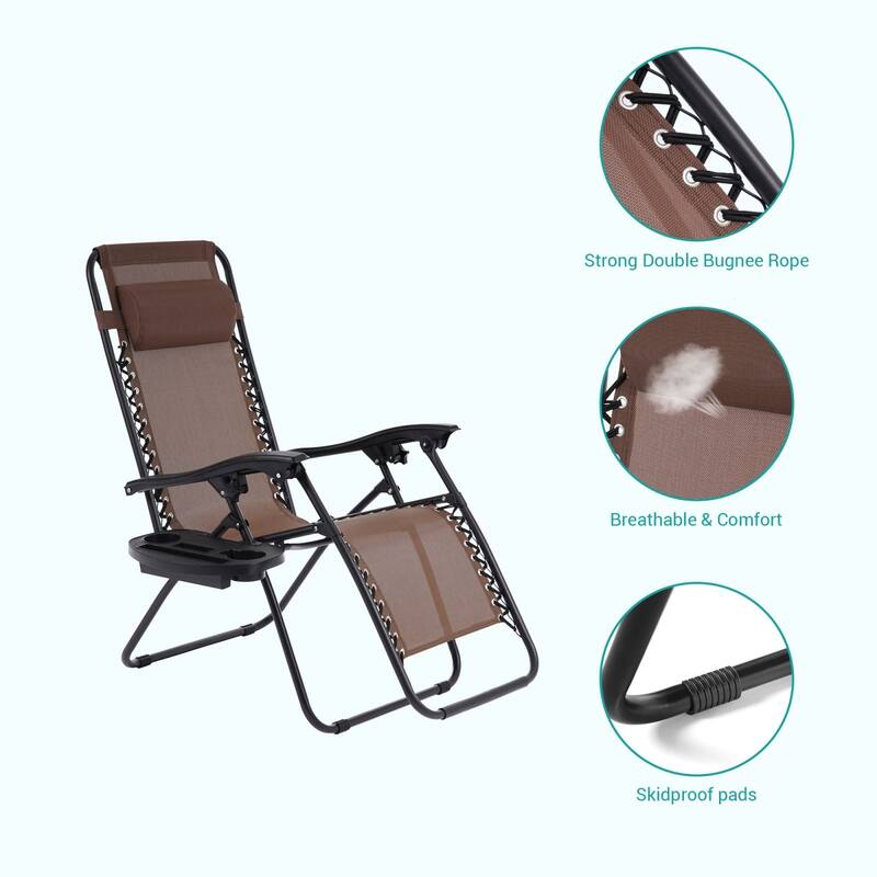 Bonosuki Patio Zero Gravity Chair Foldable Recliner Lounge Chair