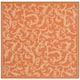 SAFAVIEH Courtyard Darline Indoor/ Outdoor Waterproof Patio Backyard Rug - 7'10"x7'10"Square - Terracotta/Natural