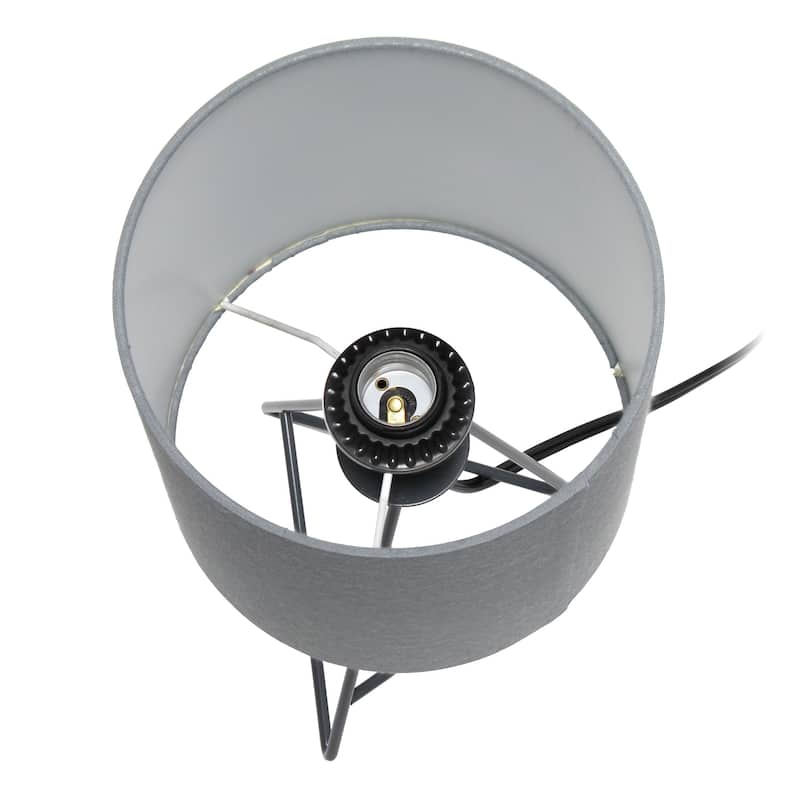 13.5 in. White Finish Table Lamp with White Shade, Sturdy Table Lamp for Living Rooms and Bedrooms