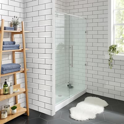 Voltaire 60" x 36" Acrylic White, Single-Threshold, Center Drain, Shower Base