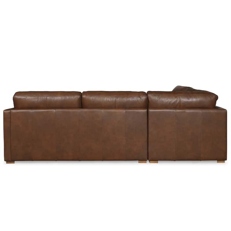 SAFAVIEH Couture Gustav Leather Corner Sectional - 162"W x 87"D x 31"H