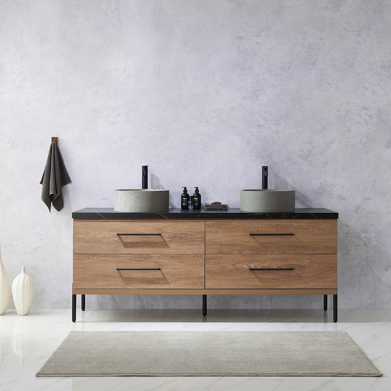 Trento Bath Vanity with Sintered Stone Top with Concrete Sink (R)