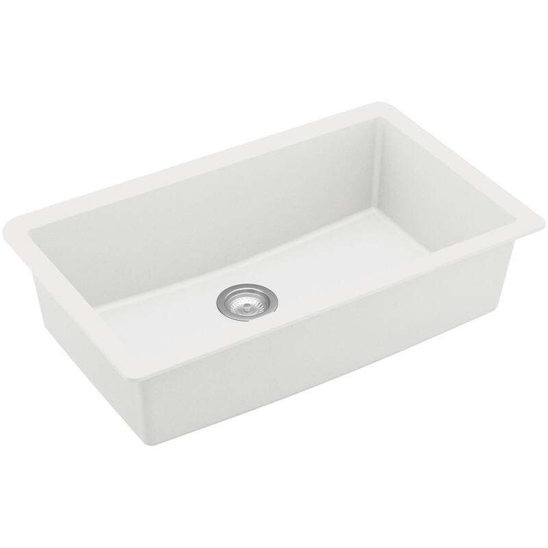 Karran USA QU-812 Undermount 32-1/2" Large Single Bowl Quartz/Granite - White