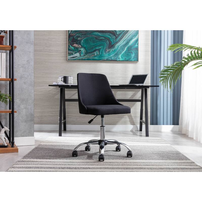 Porthos Home Roache Fabric Upholstered Office Chair with Chrome Base