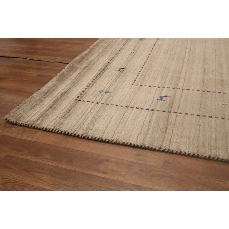 Hand Knotted Oriental 100% Wool Carpet Tribal Animal Pictorial Brown Gabbeh Area Rug - 8' 11'' X 8' 11''