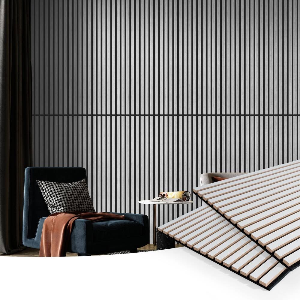 Art3d 23.6in x 47.2in Acoustic Wall Cladding Siding Board,Slat Wall Panels,4pcs