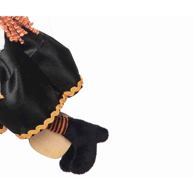 3.54" x 8.26" Decorative Black & Orange Kitchen Apron Witch Cute Halloween Figurine