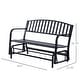preview thumbnail 7 of 7, Outsunny Black Steel Outdoor Glider Loveseat Bench