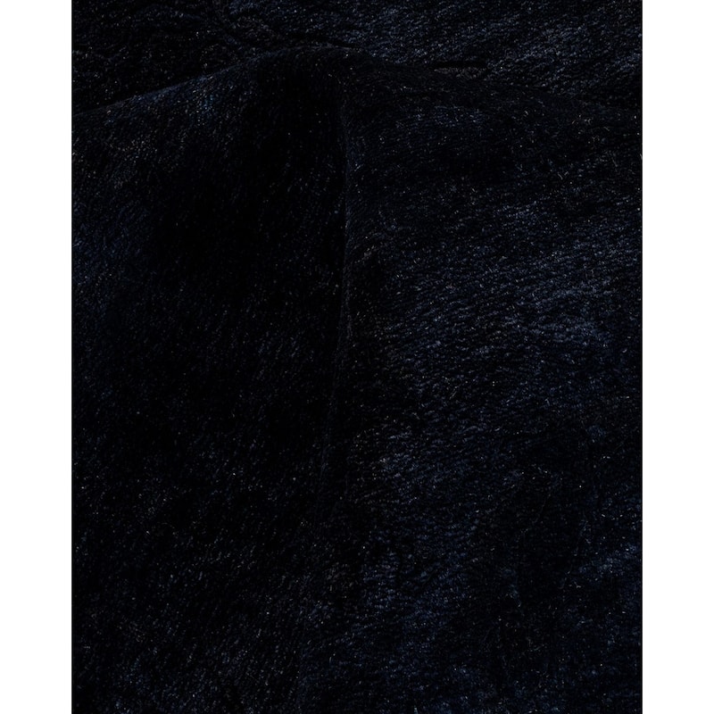 Overton Hand Knotted Wool Vintage Inspired Modern Contemporary Overdyed Black Area Rug - 7' 10" x 10' 6"