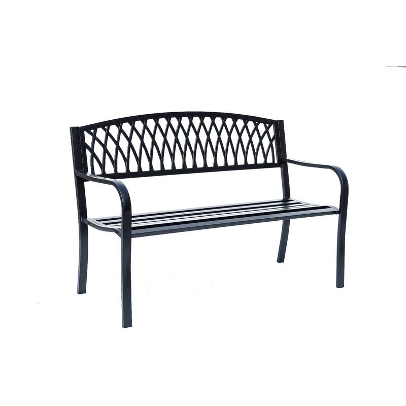 Cast Iron Outdoor Garden Bench - 50" - Black