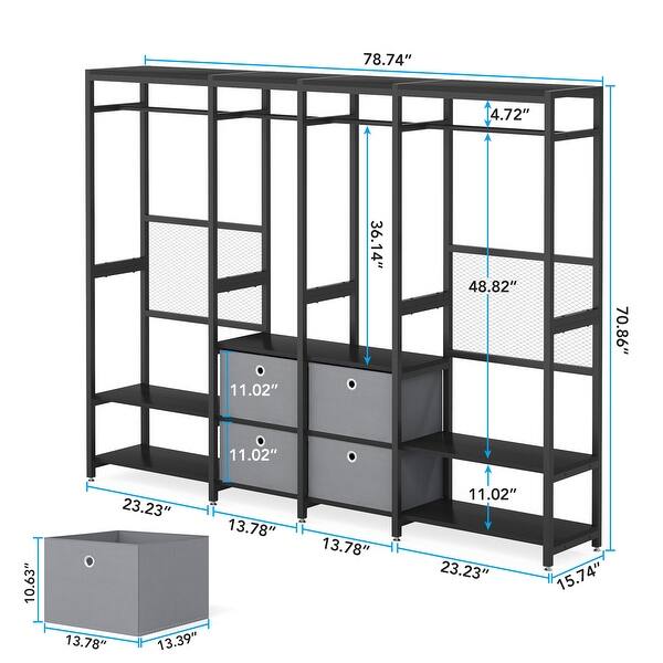 Tribesigns Freestanding Closet Organizer, Heavy Duty Clothes Closet ...
