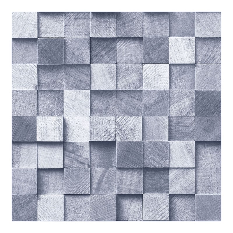 ESTA Home Tevye Blue Wood Geometric Wallpaper - 20.5 x 396 x 0.025