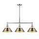 preview thumbnail 1 of 0, Yep by Golden Lighting Orwell 3-light Island Light in Pewter and Aged Brass shade - Silver