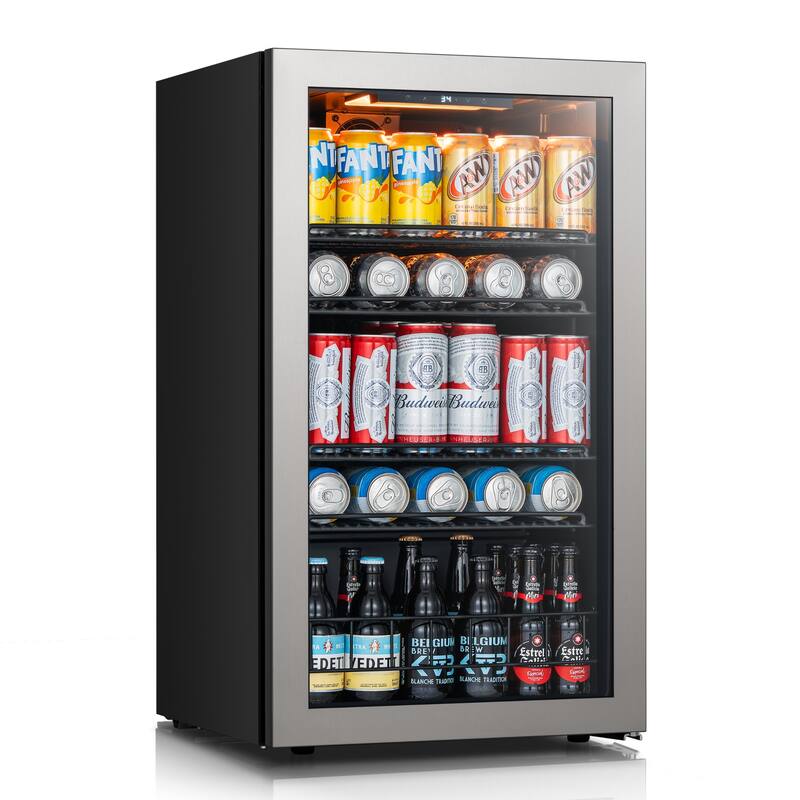 Ca'Lefort 18.9 in. W Single Zone 130-Can Beverage Cooler Freestanding Refrigerator Glass Door
