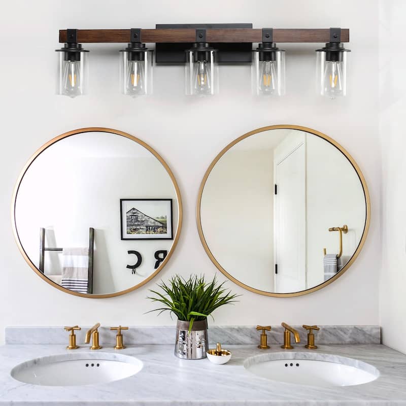 Rustic Farmhouse Bathroom Vanity Light Fixture with 3/4/5/6 Lights