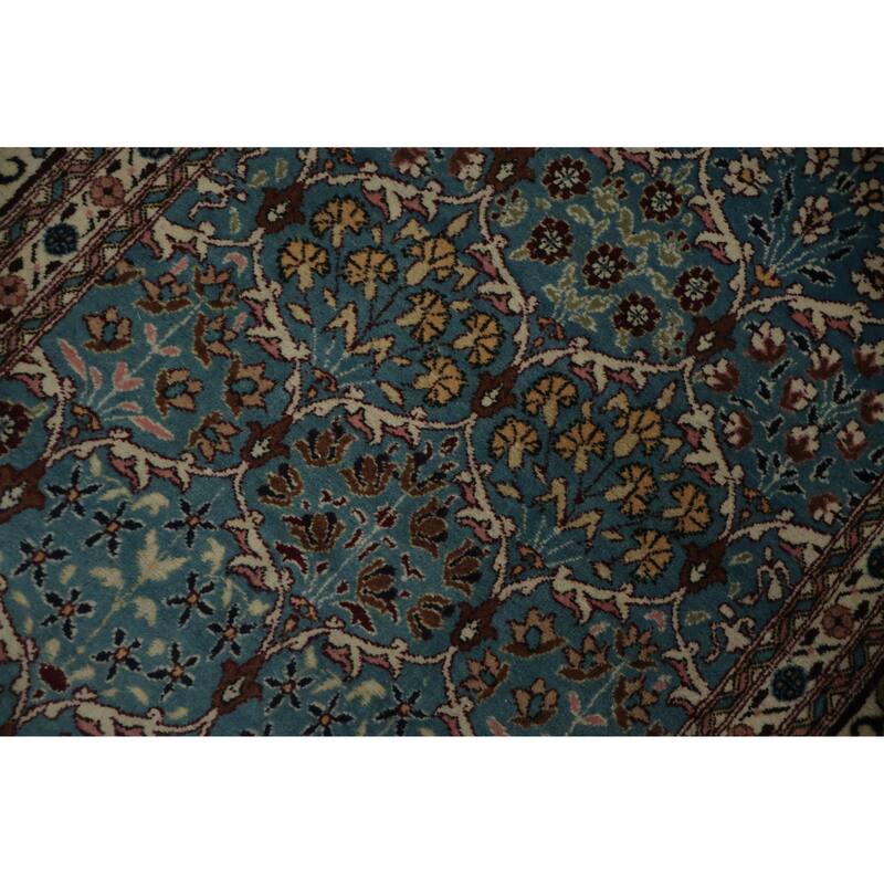 Hand Knotted Oriental 100% Wool Carpet Traditional All-Over Navy Blue & Blues Ziegler Runner Rug - 15' 10'' X 3' 4''