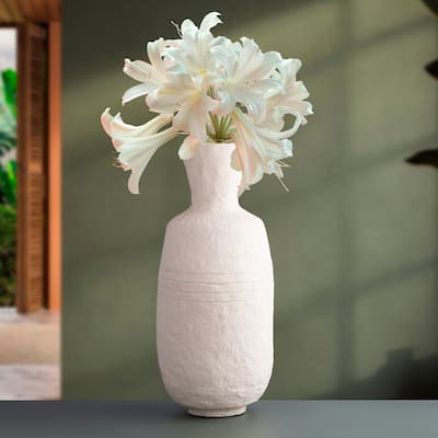 Paper Mache Vase Dia 26.50" Off-White - Off-White
