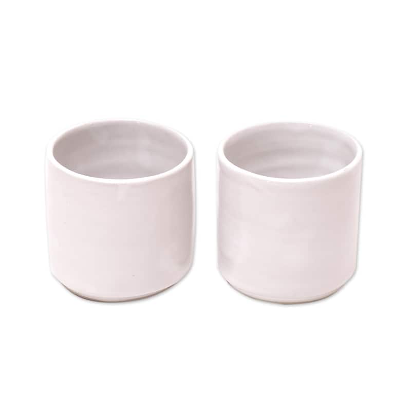 Novica Handmade Pure Calm Ceramic Cups (Pair)