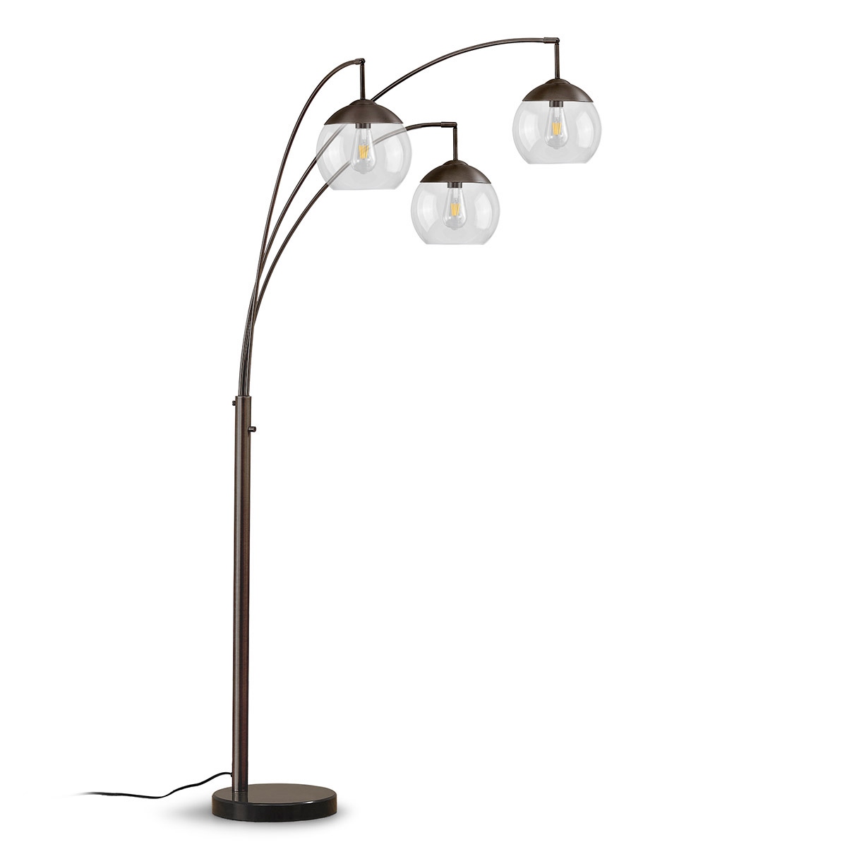 Metro 84 H Glass Globe 3 Light LED Dimmable Arch Floor Lamp with LED Vintage Bulbs On Sale Bed Bath Beyond 37069748