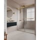 preview thumbnail 4 of 34, VS Series 68" - 72" W X 78" H Soft Closing Frameless Double Sliding Shower Doors With 3/8" Tempered Clear Glass Satin Gold