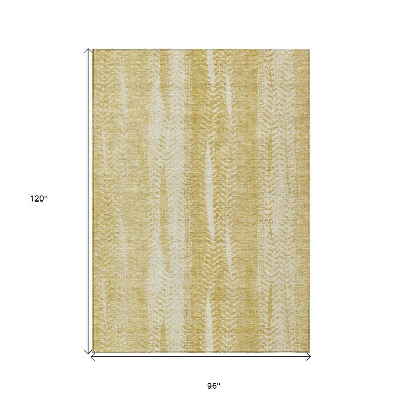 HomeRoots Botanical Leaves Transitional Rectangle Outdoor Rug