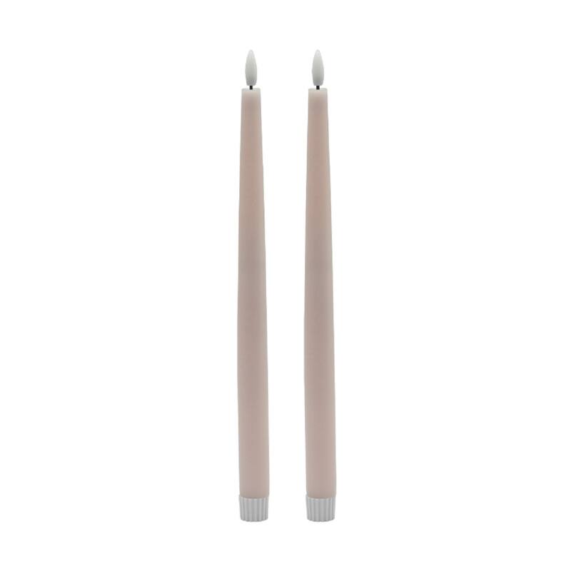 Tall Flameless LED Taper Candles - 11.75" - Pink - Set of 2