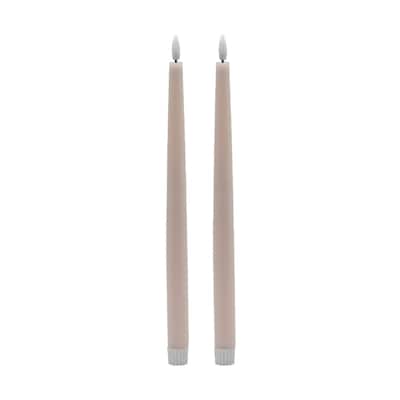 Tall Flameless LED Taper Candles - 11.75" - Pink - Set of 2