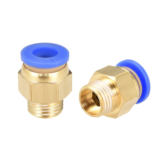 9 Pcs 1/4" G Male Straight Thread 6mm Push In Joint Pneumatic Quick Fittings
