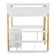 preview thumbnail 34 of 33, Full Size Wood Loft Bed with Built-in Storage Cabinet and Foldable Desk, Stylish Grey Design for Maximizing Space