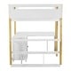 preview thumbnail 17 of 18, White Full Size Solid Wood Loft Bed with Storage Cabinet & Desk
