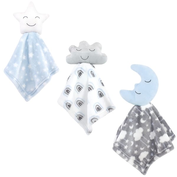 slide 1 of 1, Hudson Baby Infant Boy Animal Face Security Blanket, Star Moon, One Size - Star Moon - One Size One Size - Star Moon